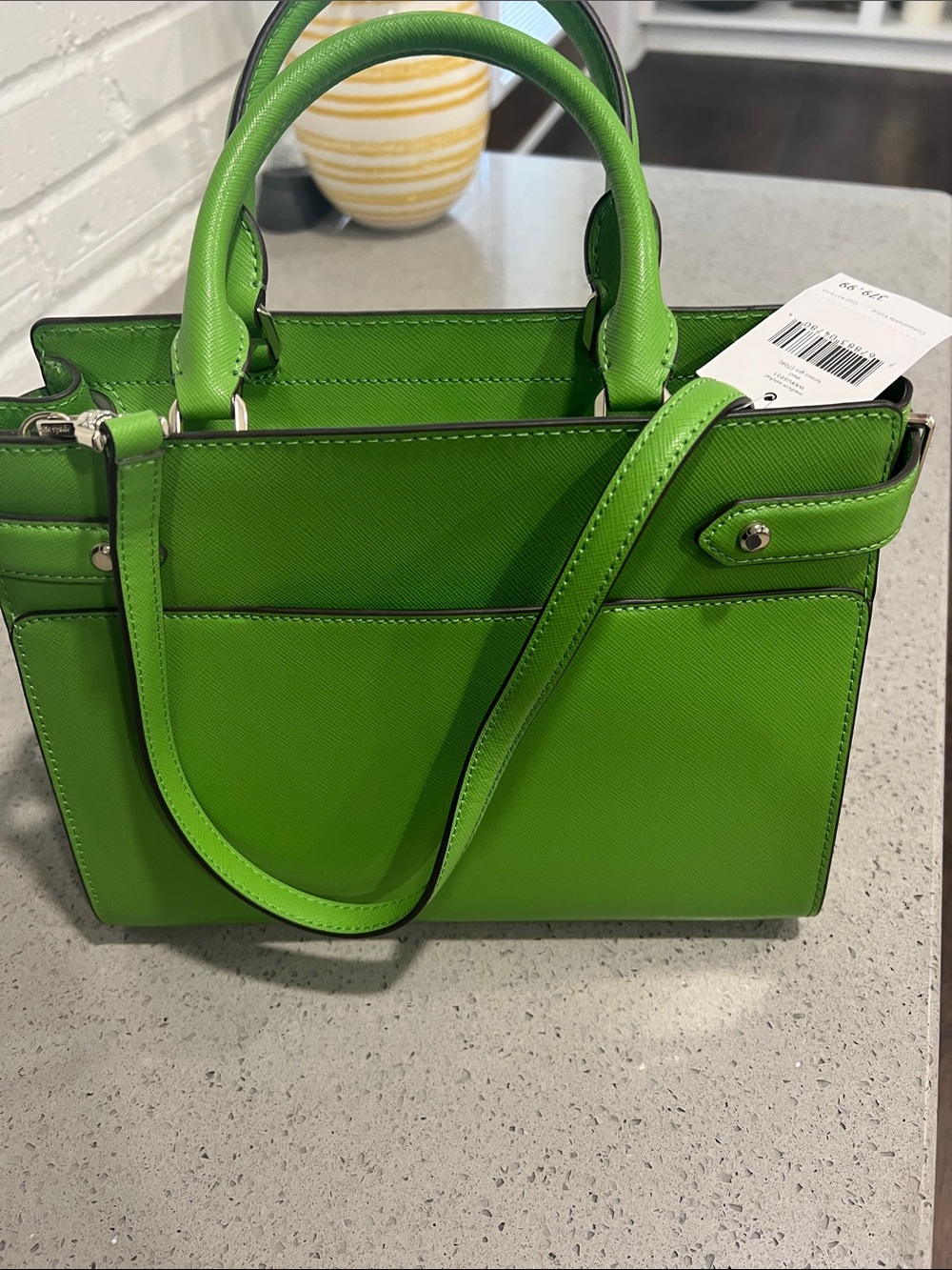 kate spade Bright Green Leather Top-Handle Satchel - Picture 5 of 5